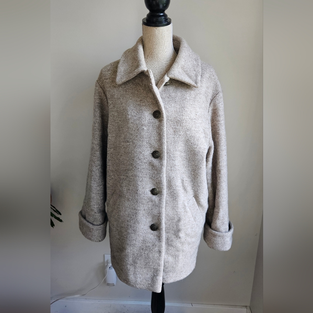 Utex Women's Tan Wool Pea Coat